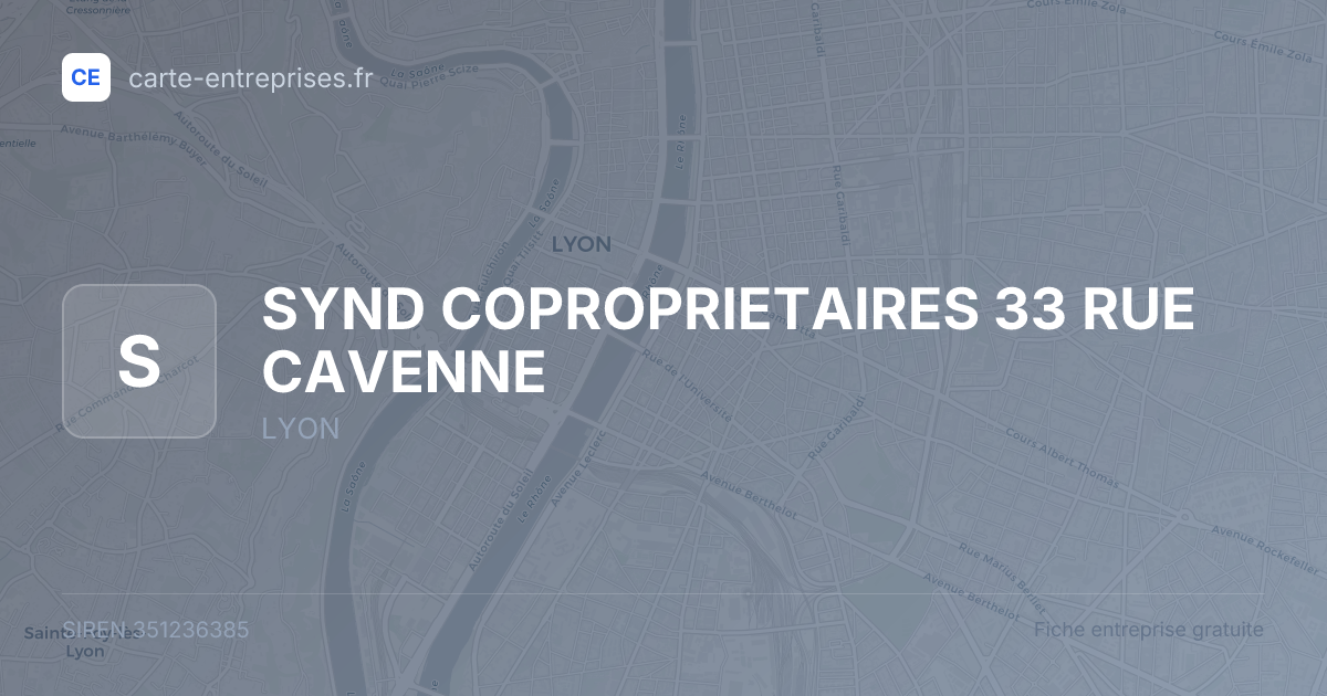 SYND COPROPRIETAIRES 33 RUE CAVENNE — 351236385 — fiche entreprise