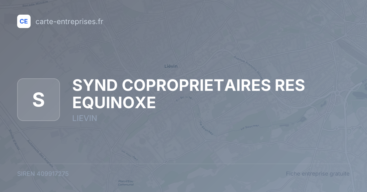 SYND COPROPRIETAIRES RES EQUINOXE — 409917275 — fiche entreprise