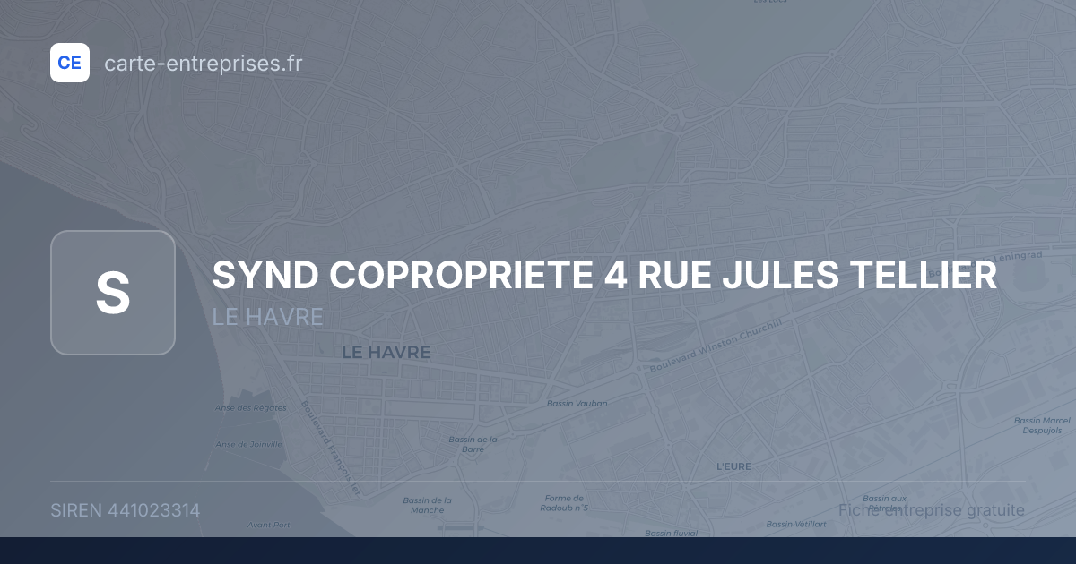 SYND COPROPRIETE 4 RUE JULES TELLIER — 441023314 — fiche entreprise