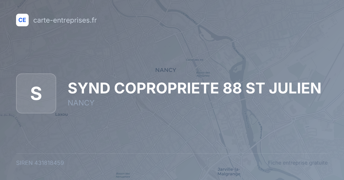 SYND COPROPRIETE 88 ST JULIEN — 431818459 — fiche entreprise