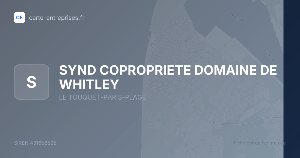 SYND COPROPRIETE DOMAINE DE WHITLEY — 431658525 — fiche entreprise