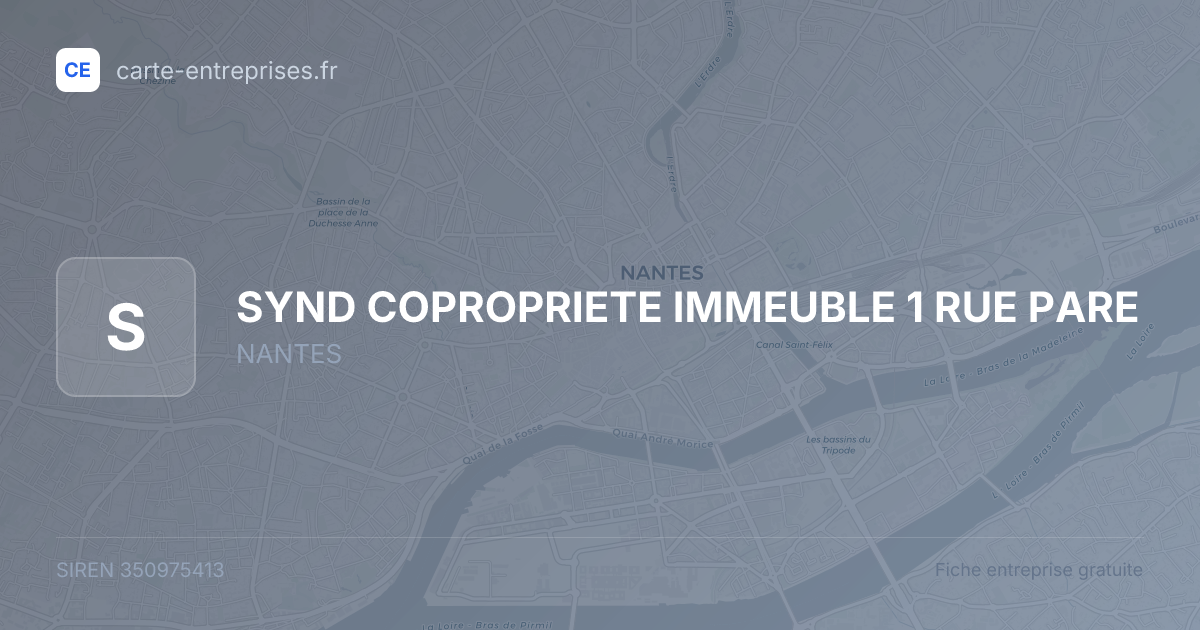 SYND COPROPRIETE IMMEUBLE 1 RUE PARE — 350975413 — fiche entreprise
