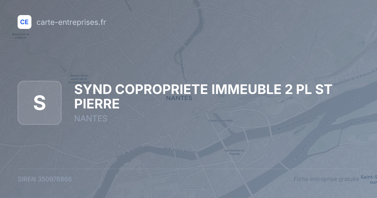 SYND COPROPRIETE IMMEUBLE 2 PL ST PIERRE — 350976866 — fiche entreprise