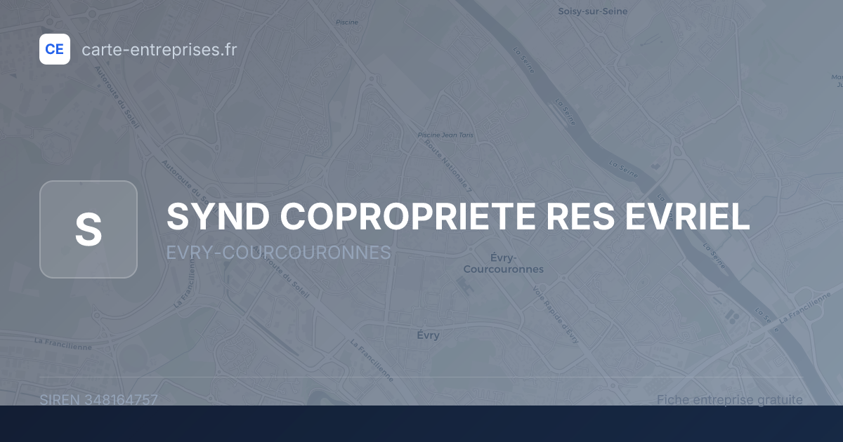 SYND COPROPRIETE RES EVRIEL — 348164757 — fiche entreprise