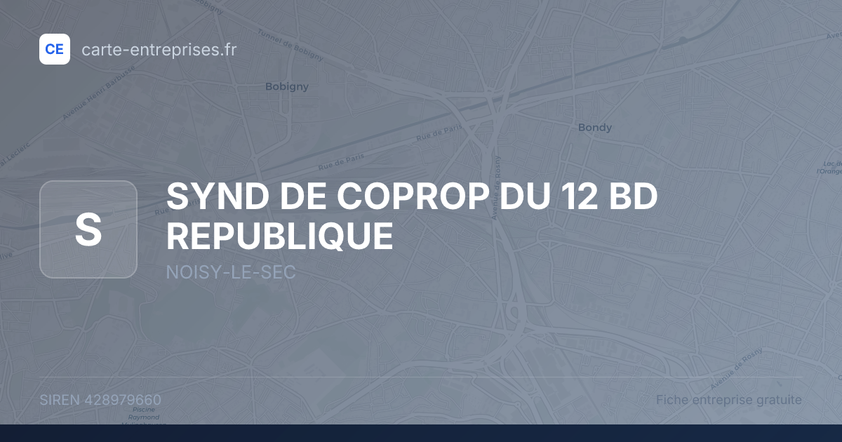 SYND DE COPROP DU 12 BD REPUBLIQUE — 428979660 — fiche entreprise