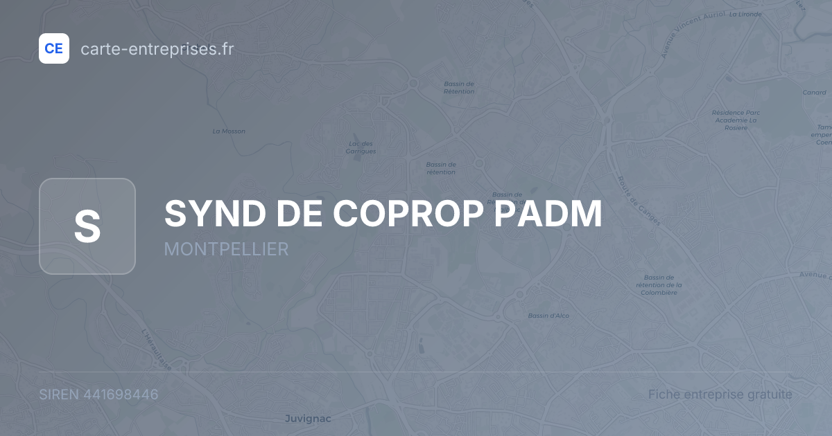 SYND DE COPROP PADM — 441698446 — fiche entreprise