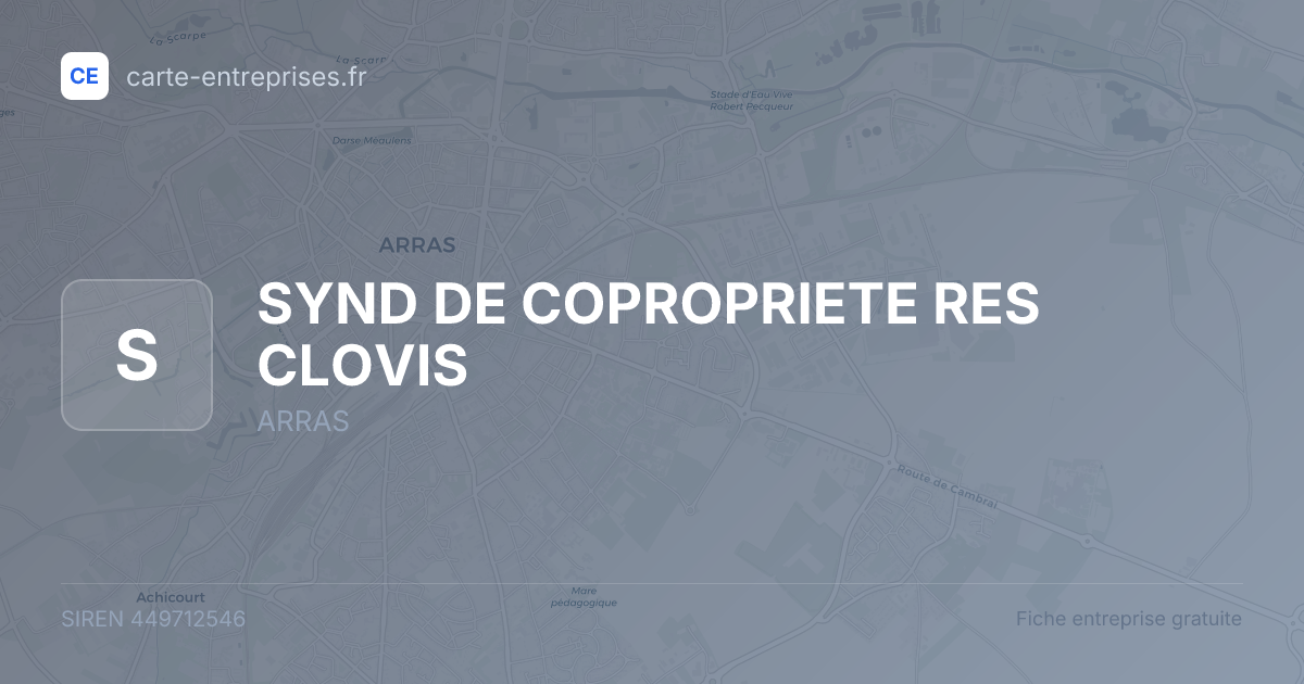 SYND DE COPROPRIETE RES CLOVIS — 449712546 — fiche entreprise