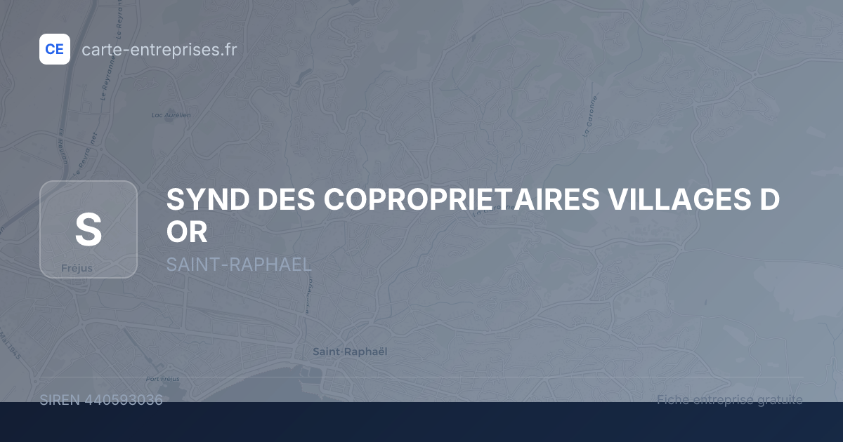 SYND DES COPROPRIETAIRES VILLAGES D OR — 440593036 — fiche entreprise
