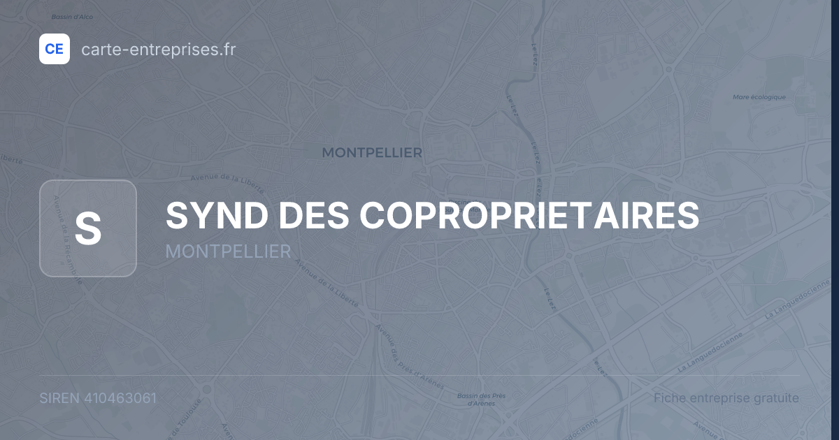 SYND DES COPROPRIETAIRES — 410463061 — fiche entreprise