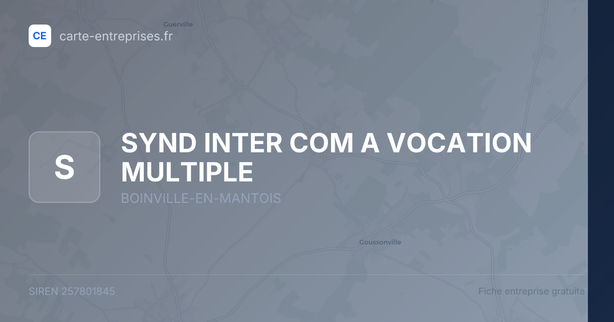 SYND INTER COM A VOCATION MULTIPLE — 257801845 — fiche entreprise