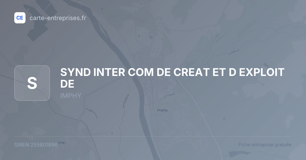 SYND INTER COM DE CREAT ET D EXPLOIT DE — 255801896 — fiche entreprise