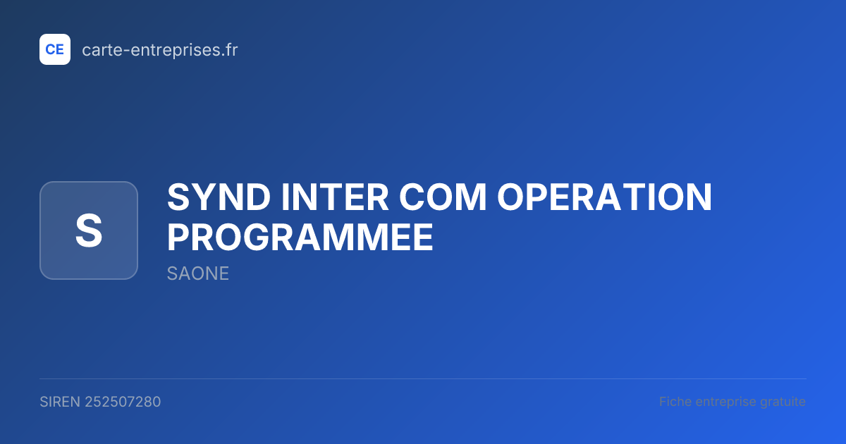 SYND INTER COM OPERATION PROGRAMMEE — 252507280 — fiche entreprise