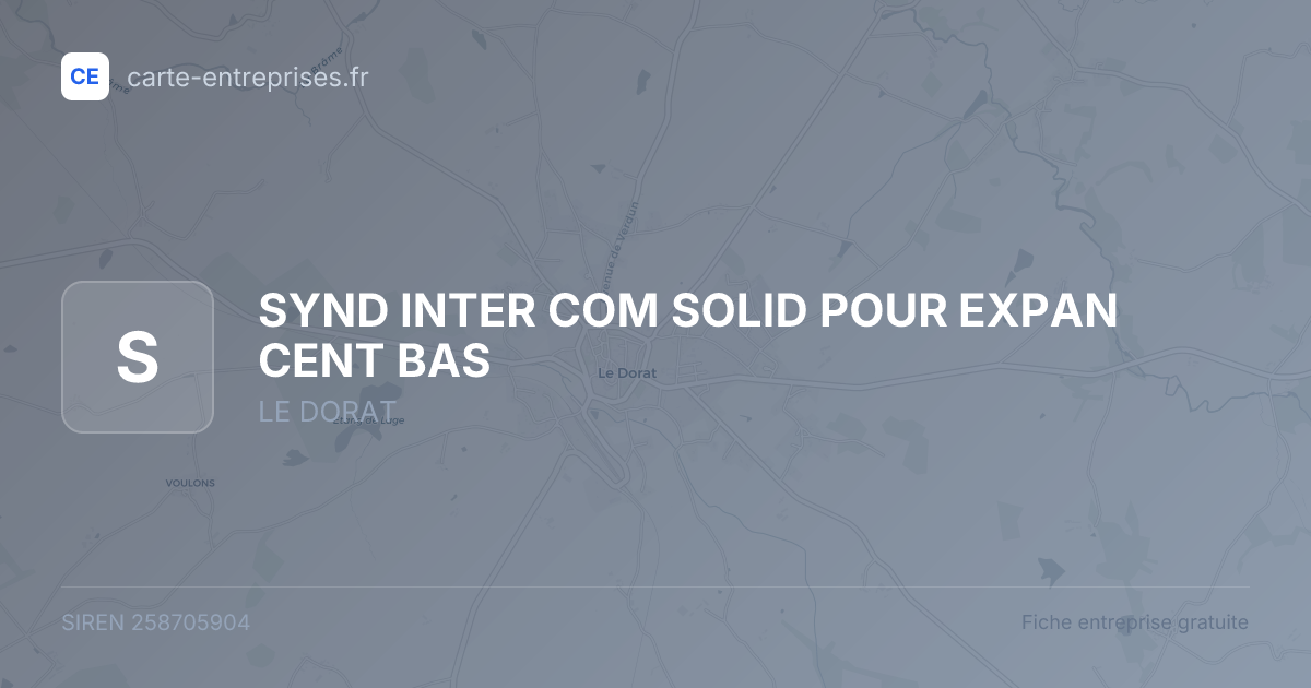 SYND INTER COM SOLID POUR EXPAN CENT BAS — 258705904 — fiche entreprise