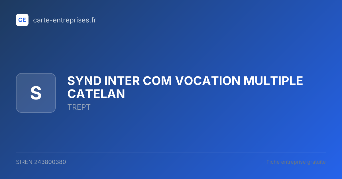 SYND INTER COM VOCATION MULTIPLE CATELAN — 243800380 — fiche entreprise