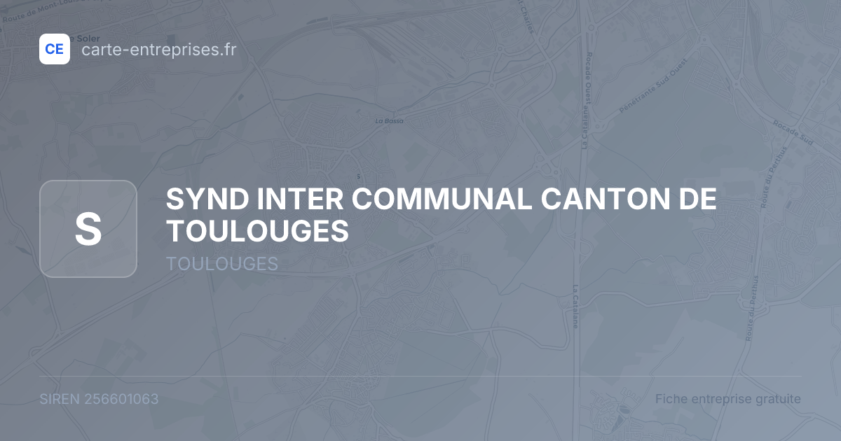 SYND INTER COMMUNAL CANTON DE TOULOUGES — 256601063 — fiche entreprise
