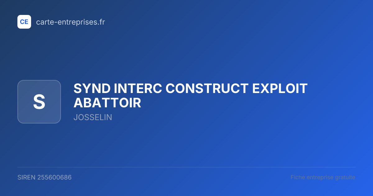 SYND INTERC CONSTRUCT EXPLOIT ABATTOIR — 255600686 — fiche entreprise