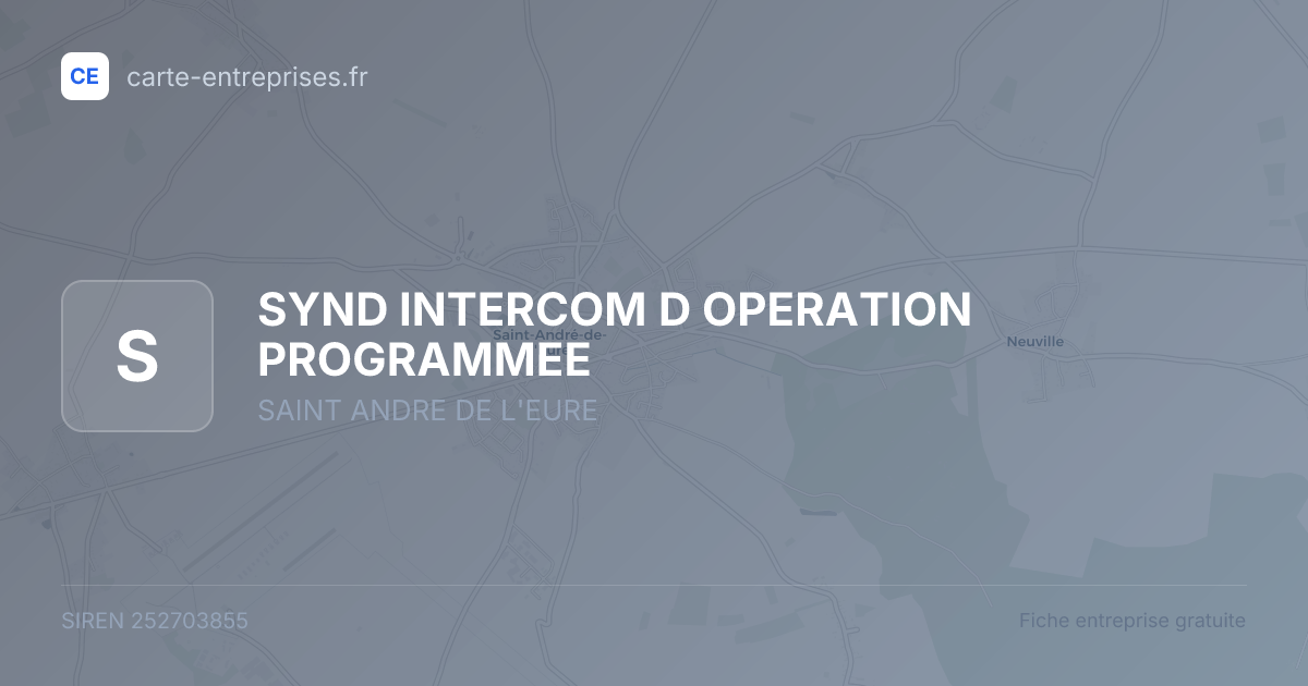 SYND INTERCOM D OPERATION PROGRAMMEE — 252703855 — fiche entreprise