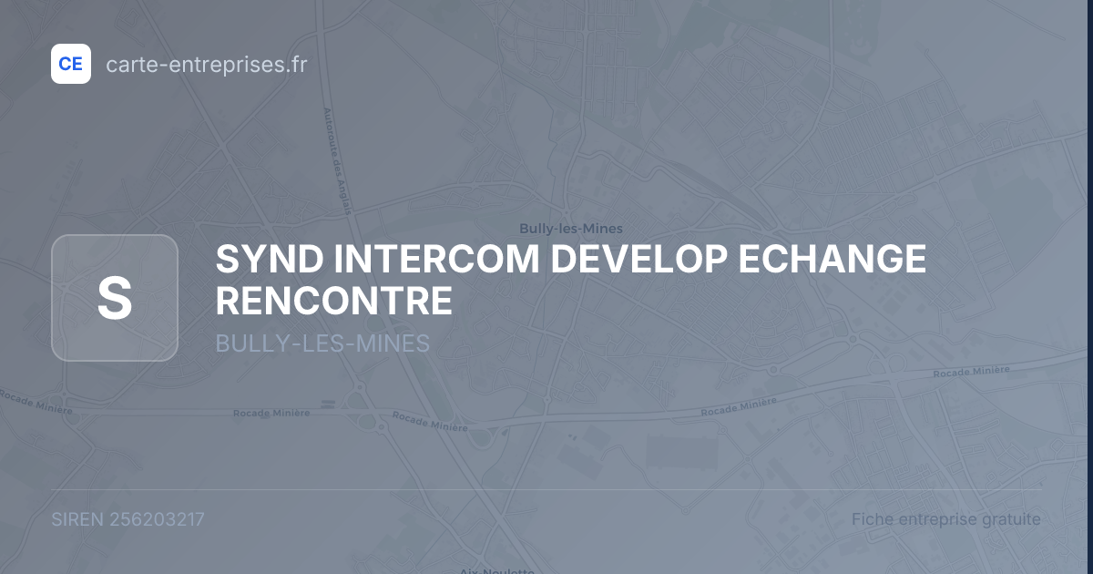 SYND INTERCOM DEVELOP ECHANGE RENCONTRE — 256203217 — fiche entreprise