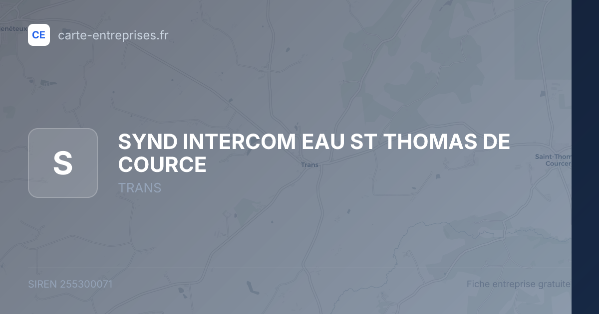 SYND INTERCOM EAU ST THOMAS DE COURCE — 255300071 — fiche entreprise