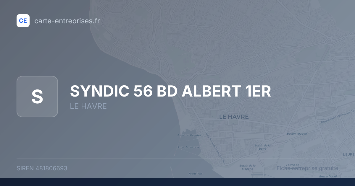 SYNDIC 56 BD ALBERT 1ER — 481806693 — fiche entreprise