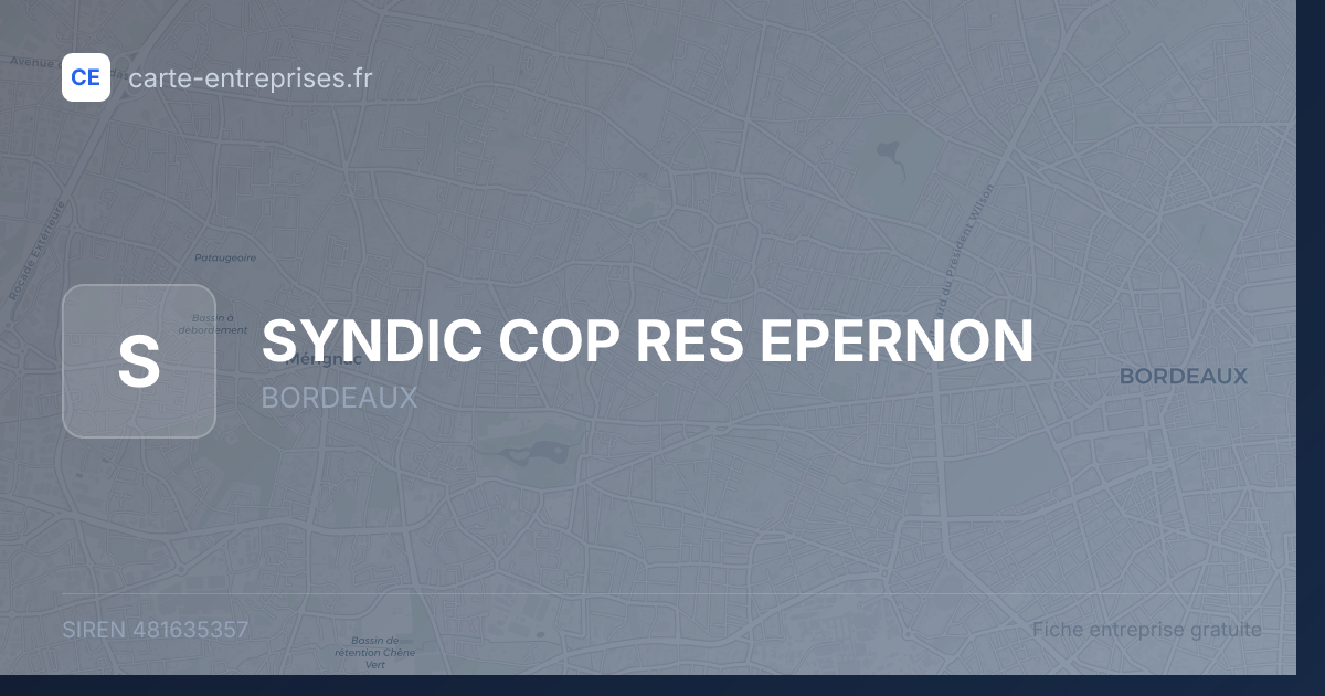 SYNDIC COP RES EPERNON — 481635357 — fiche entreprise