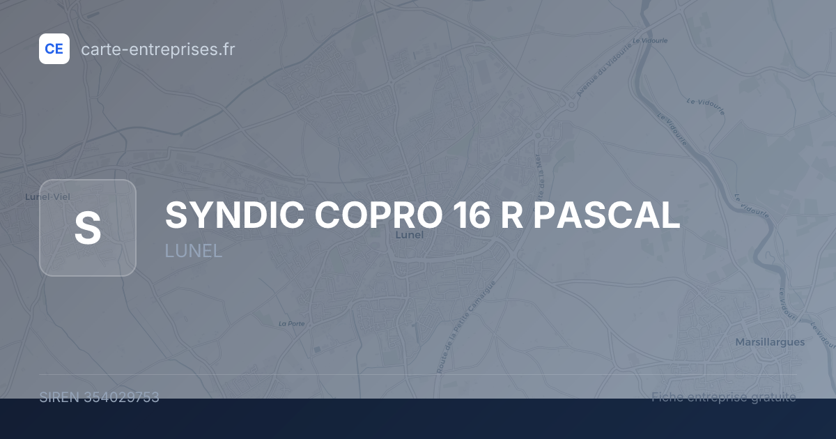 SYNDIC COPRO 16 R PASCAL — 354029753 — fiche entreprise
