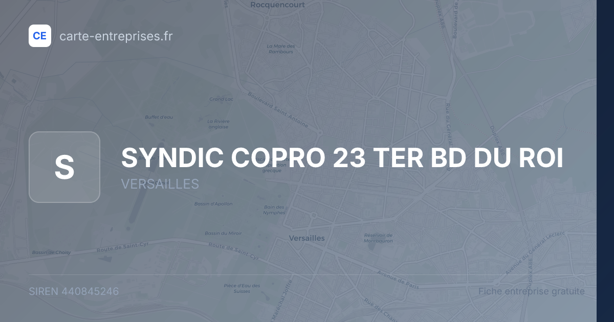 SYNDIC COPRO 23 TER BD DU ROI — 440845246 — fiche entreprise
