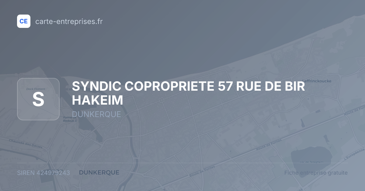 SYNDIC COPROPRIETE 57 RUE DE BIR HAKEIM — 424979243 — fiche entreprise