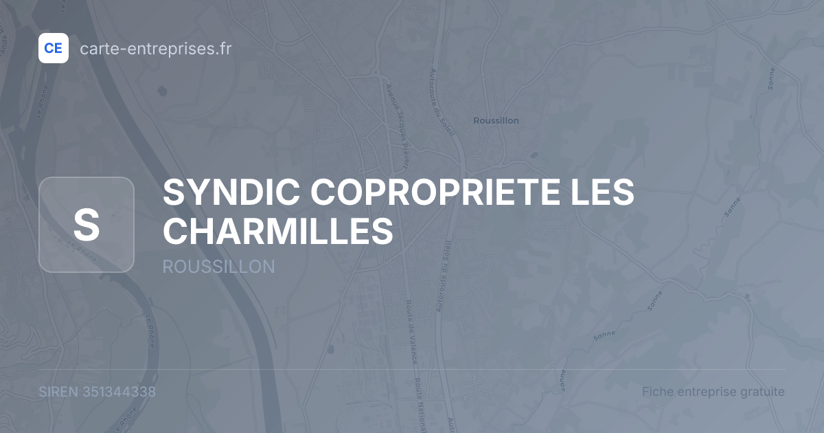 SYNDIC COPROPRIETE LES CHARMILLES — 351344338 — fiche entreprise