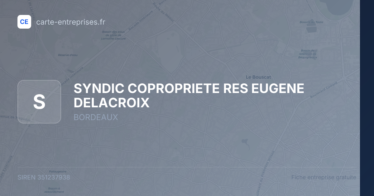 SYNDIC COPROPRIETE RES EUGENE DELACROIX — 351237938 — fiche entreprise