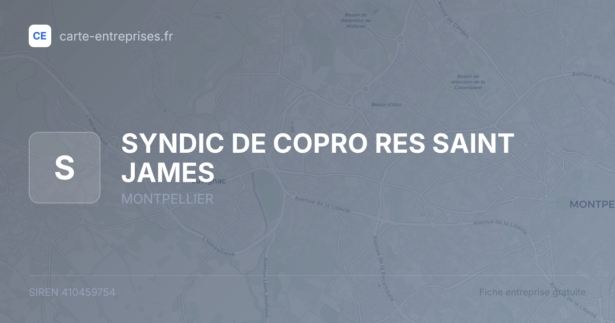 SYNDIC DE COPRO RES SAINT JAMES — 410459754 — fiche entreprise