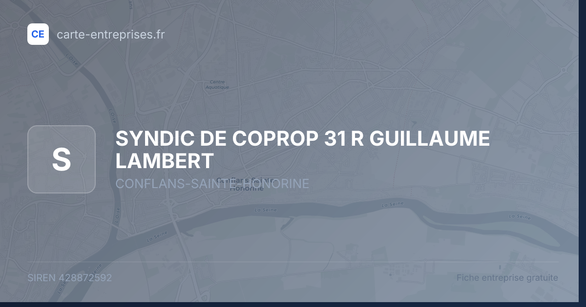 SYNDIC DE COPROP 31 R GUILLAUME LAMBERT — 428872592 — fiche entreprise