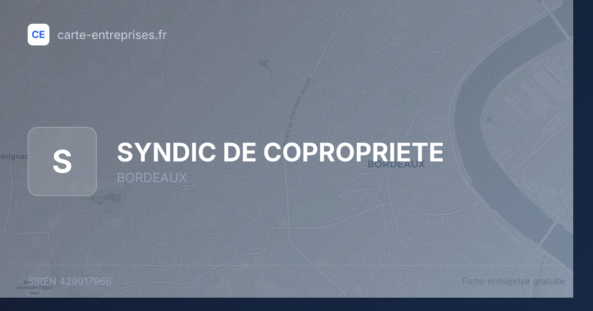 SYNDIC DE COPROPRIETE — 429917966 — fiche entreprise