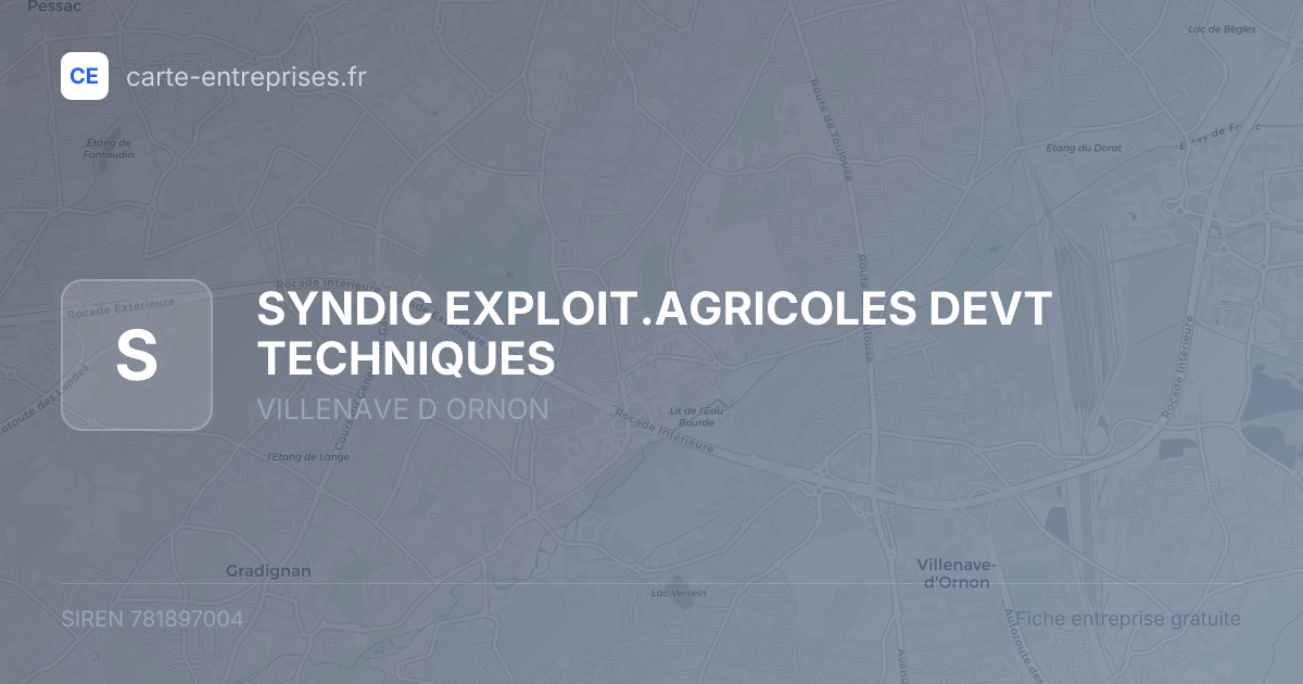 SYNDIC EXPLOIT.AGRICOLES DEVT TECHNIQUES — 781897004 — fiche entreprise