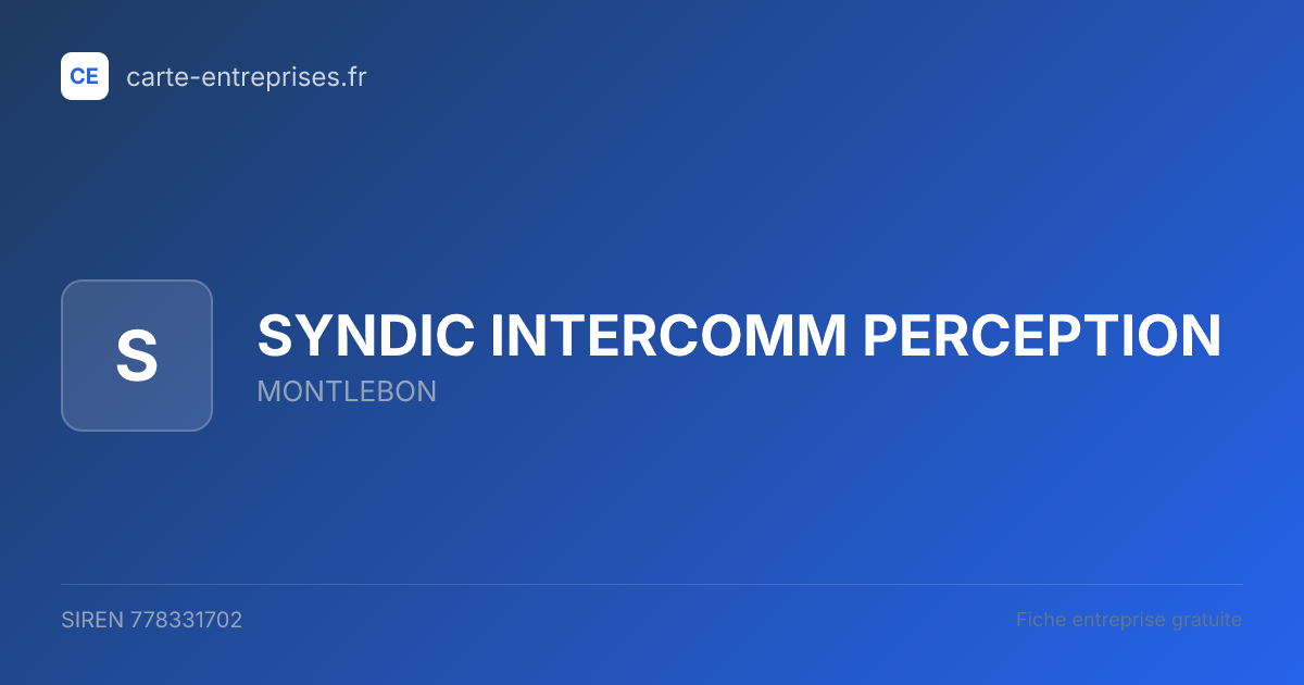 SYNDIC INTERCOMM PERCEPTION — 778331702 — fiche entreprise
