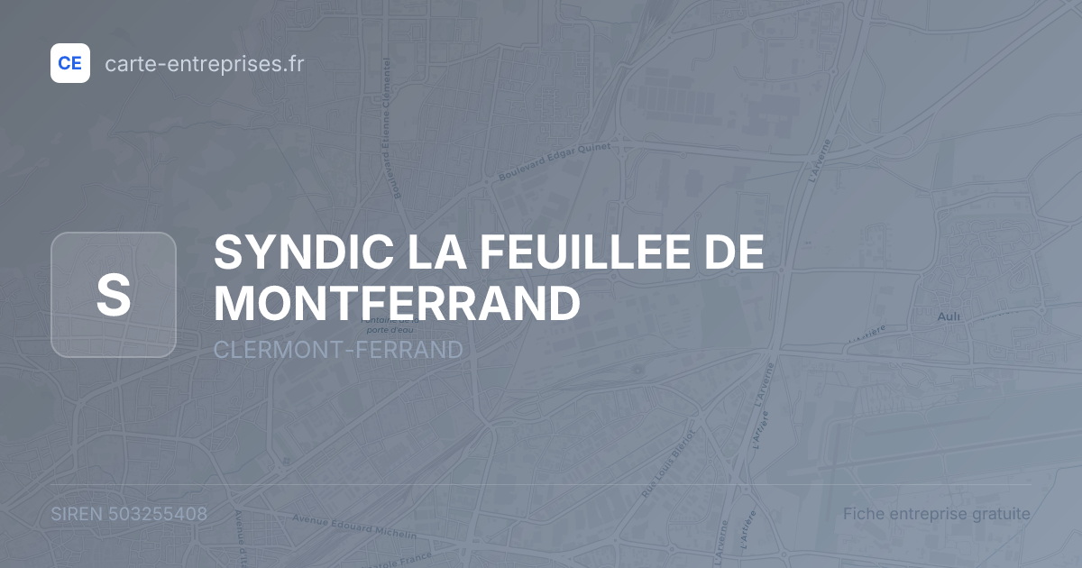 SYNDIC LA FEUILLEE DE MONTFERRAND — 503255408 — fiche entreprise