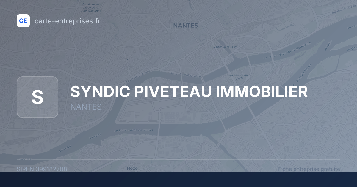 SYNDIC PIVETEAU IMMOBILIER — 399182708 — fiche entreprise