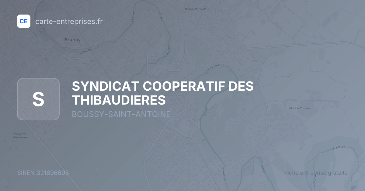 SYNDICAT COOPERATIF DES THIBAUDIERES — 321896698 — fiche entreprise