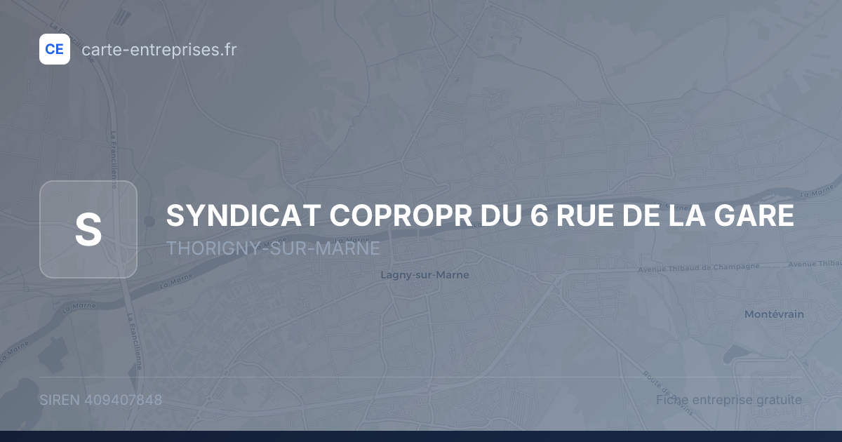 SYNDICAT COPROPR DU 6 RUE DE LA GARE — 409407848 — fiche entreprise