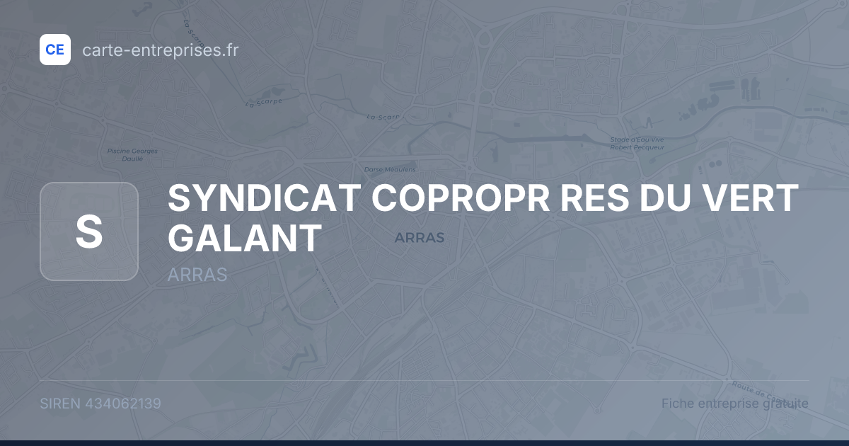 SYNDICAT COPROPR RES DU VERT GALANT — 434062139 — fiche entreprise