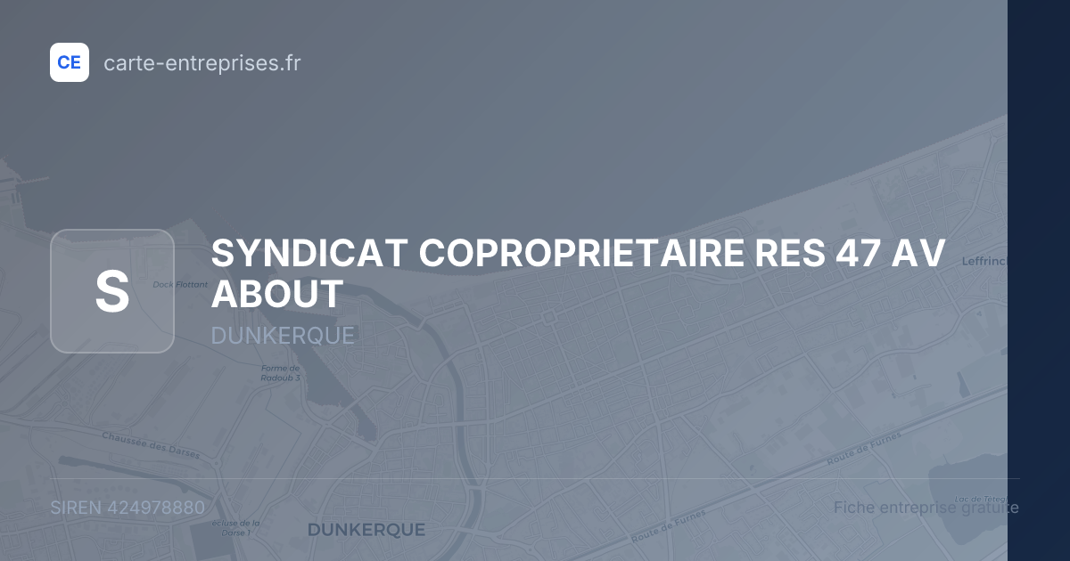 SYNDICAT COPROPRIETAIRE RES 47 AV ABOUT — 424978880 — fiche entreprise
