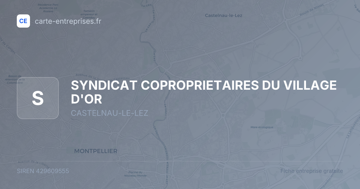 SYNDICAT COPROPRIETAIRES DU VILLAGE D'OR — 429609555 — fiche entreprise