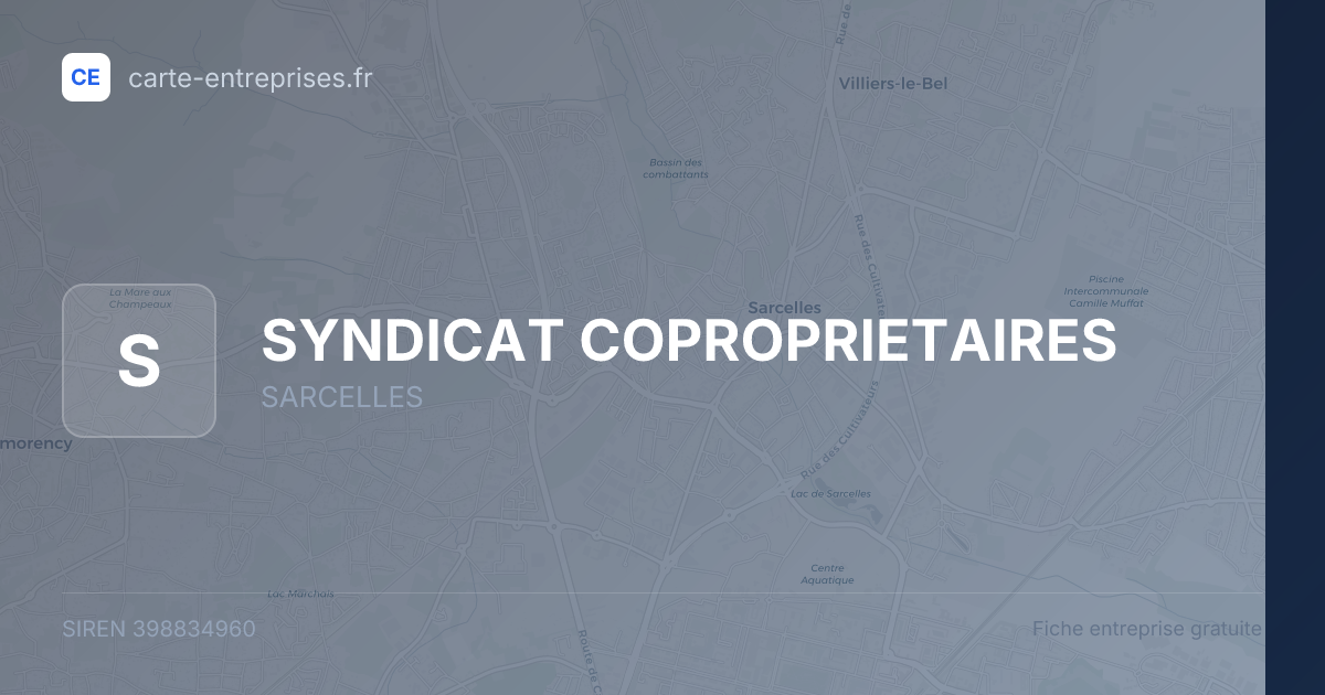 SYNDICAT COPROPRIETAIRES — 398834960 — fiche entreprise