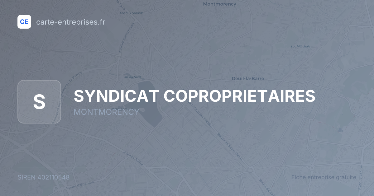 SYNDICAT COPROPRIETAIRES — 402110548 — fiche entreprise