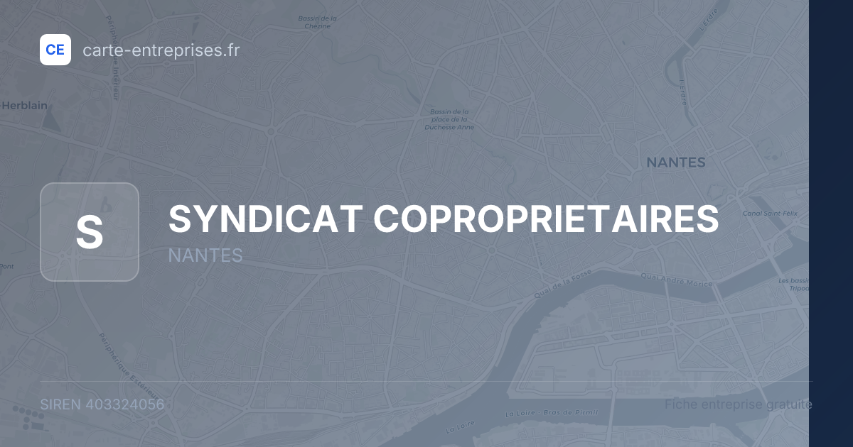 SYNDICAT COPROPRIETAIRES — 403324056 — fiche entreprise