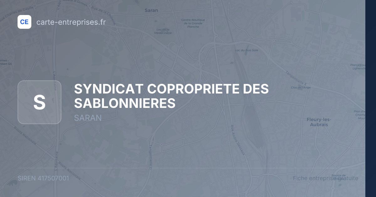 SYNDICAT COPROPRIETE DES SABLONNIERES — 417507001 — fiche entreprise