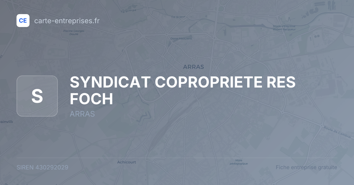 SYNDICAT COPROPRIETE RES FOCH — 430292029 — fiche entreprise