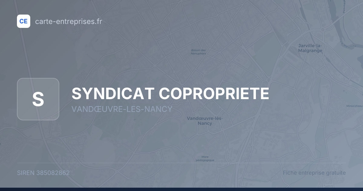 SYNDICAT COPROPRIETE — 385082862 — fiche entreprise