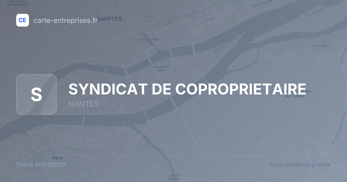 SYNDICAT DE COPROPRIETAIRE — 410729859 — fiche entreprise