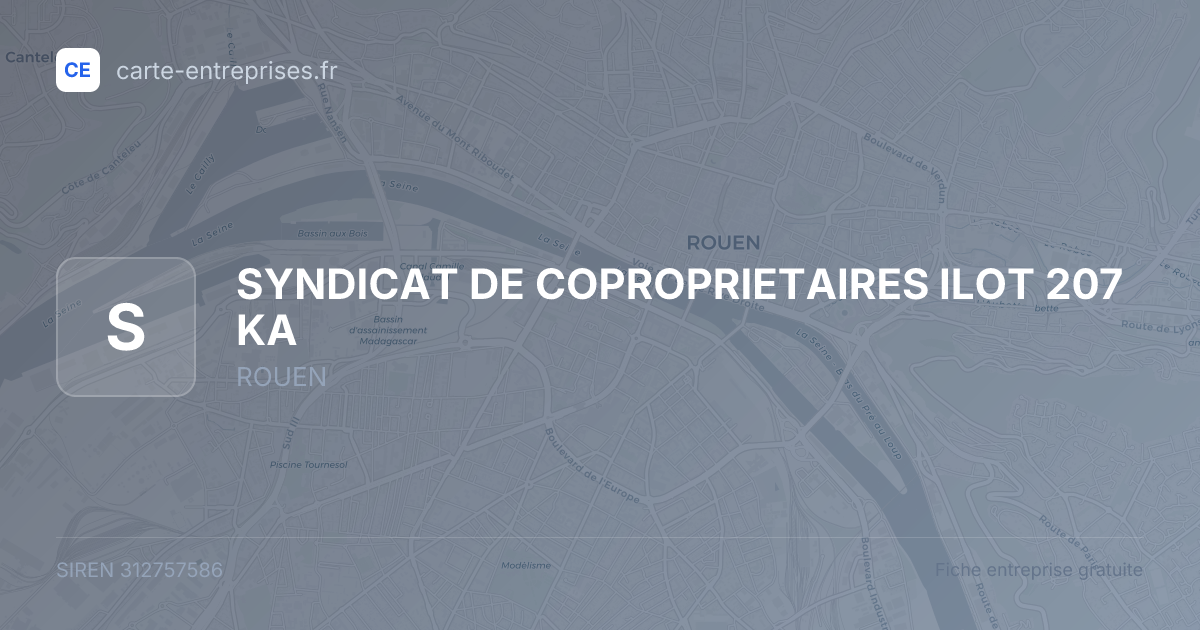 SYNDICAT DE COPROPRIETAIRES ILOT 207 KA — 312757586 — fiche entreprise